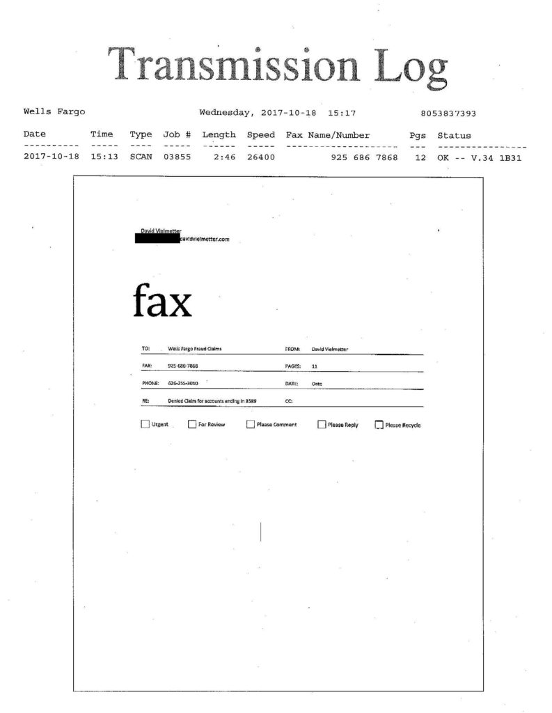 Timeline How Wells Fargo denied my fraud claim