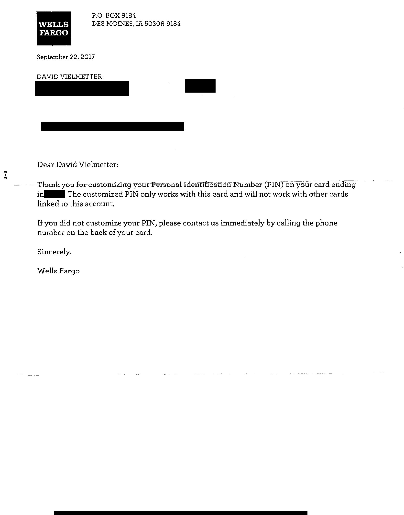 number social verification security letter How claim my and prove Wells fraud me made denied â€“ Fargo