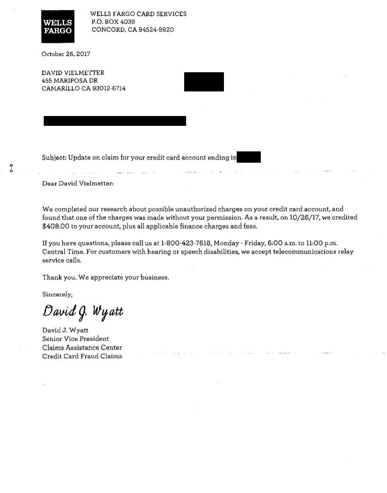 letter bank charges template Fargo claim fraud made and prove Wells me â€“ denied How my